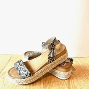 Women's- Anna Platform Snakeskin Sandals Open Toe- Size 10